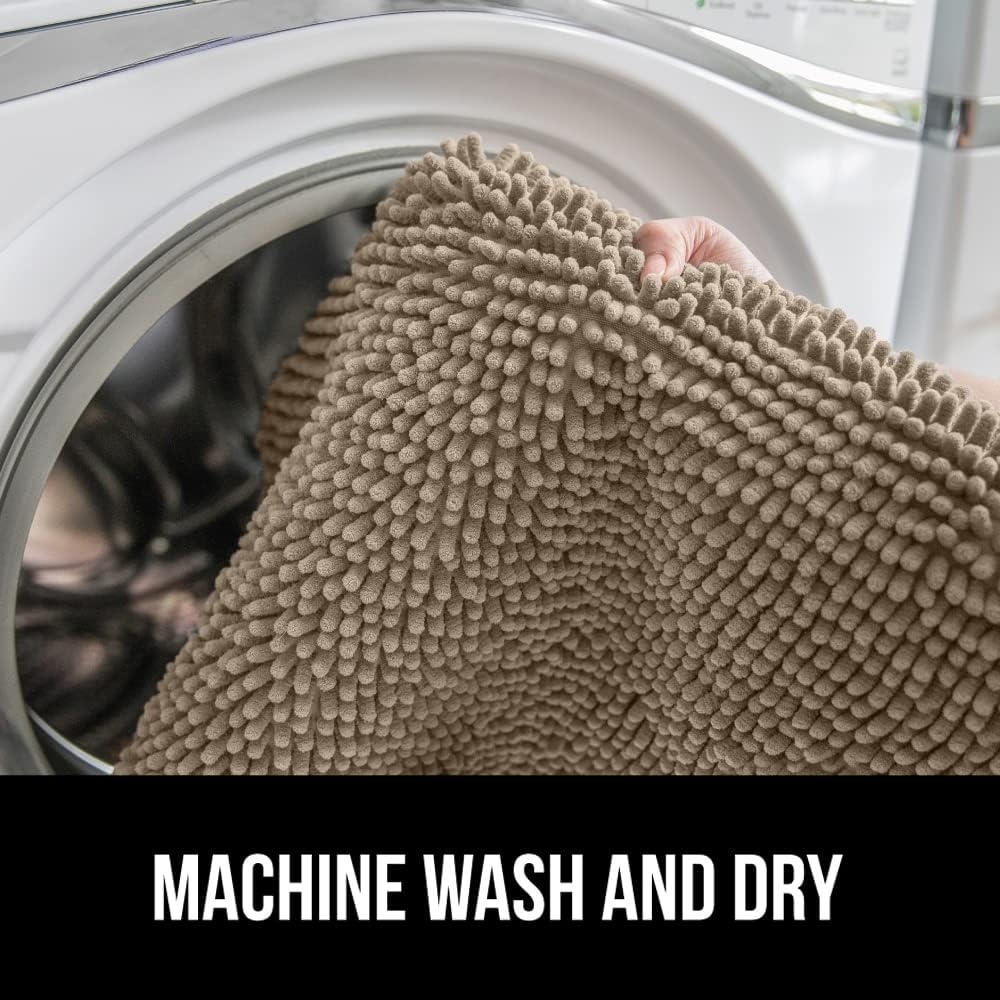 image:imageGORILLA GRIP Soft Chenille Bathroom Toilet Lid Cover Machine Washable Seat Covers 195x185 Stays in Place Rubber Backing Fits Most Round Elongated and Oblong Lids Accessories Decor GreyGray Beige