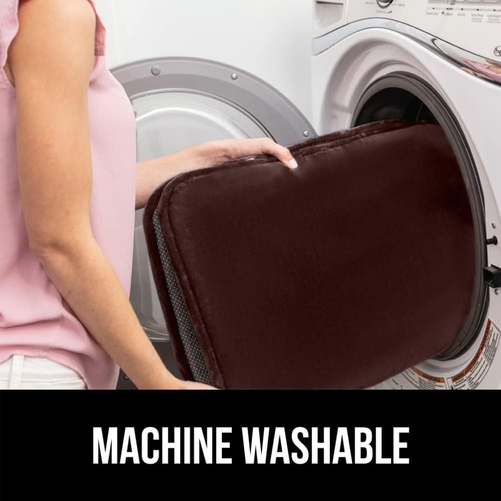image:imageGORILLA GRIP Soft Chenille Bathroom Toilet Lid Cover Machine Washable Seat Covers 195x185 Stays in Place Rubber Backing Fits Most Round Elongated and Oblong Lids Accessories Decor GreyBrown