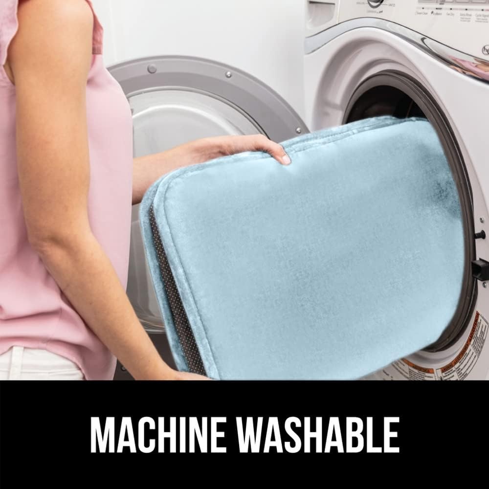 image:imageGORILLA GRIP Soft Chenille Bathroom Toilet Lid Cover Machine Washable Seat Covers 195x185 Stays in Place Rubber Backing Fits Most Round Elongated and Oblong Lids Accessories Decor GreyLight Blue