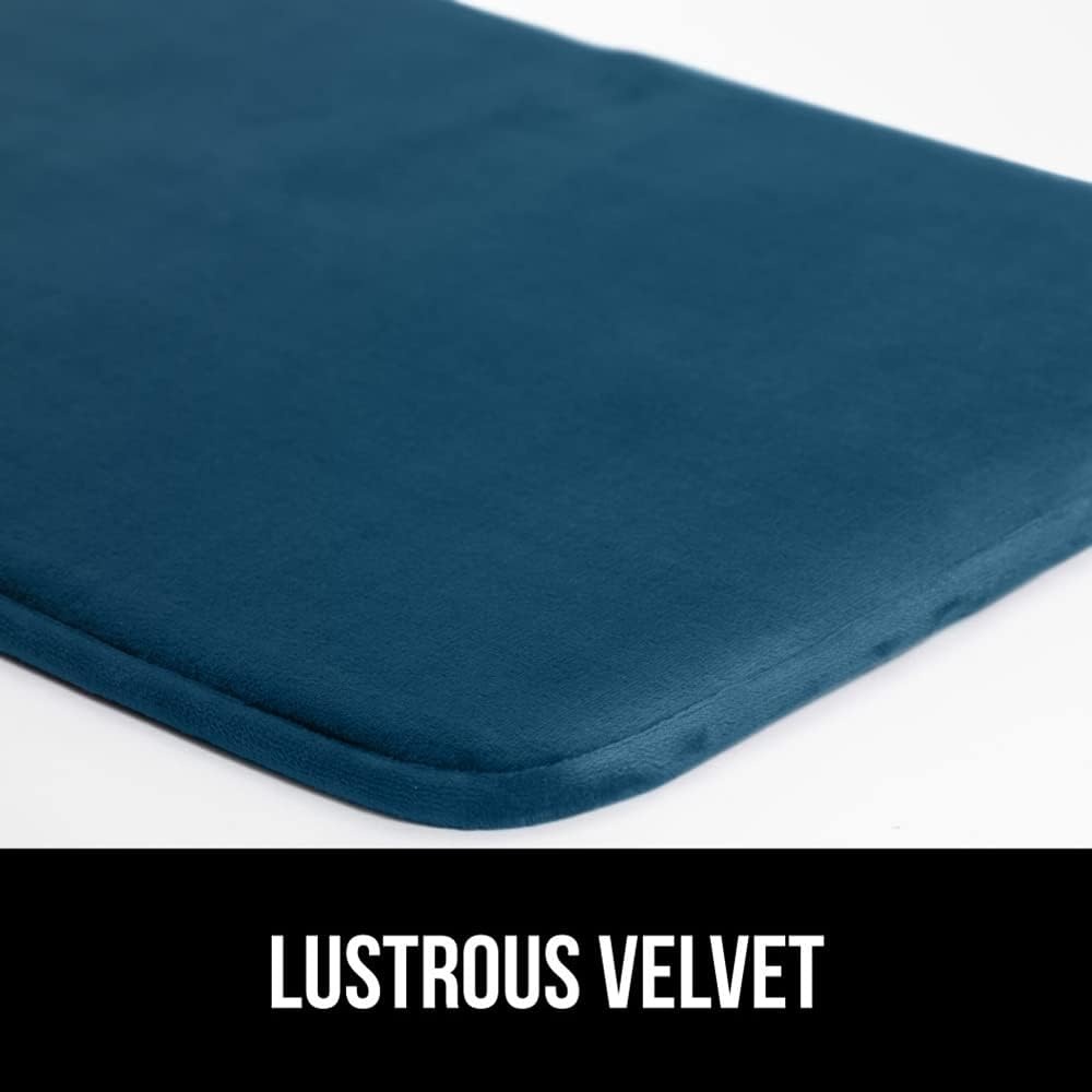 image:imageGORILLA GRIP Thick Memory Foam Toilet Rug for Bathroom U Shaped Washable Soft Absorbent Velvet Topside Floor Mats Machine Wash Cushioned Luxury Rugs for Bath Room 225x195 Graphite GrayBlue