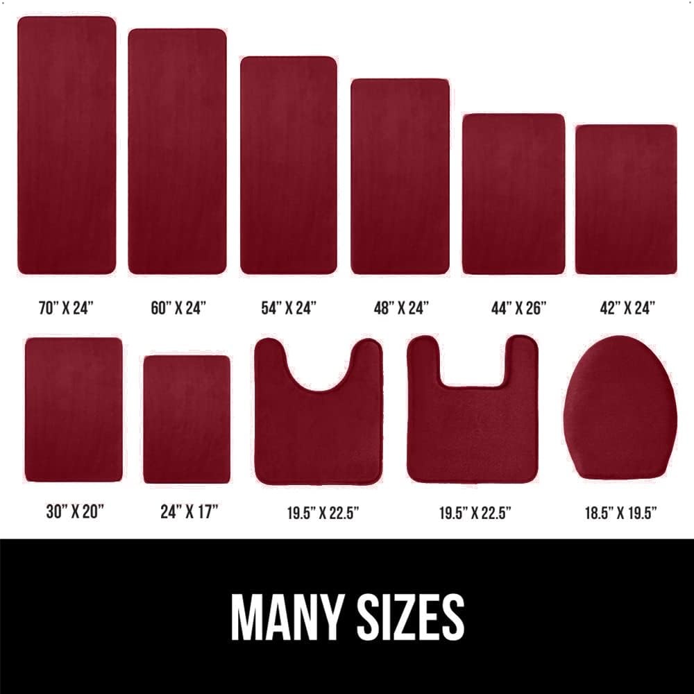 image:imageGORILLA GRIP Thick Memory Foam Toilet Rug for Bathroom U Shaped Washable Soft Absorbent Velvet Topside Floor Mats Machine Wash Cushioned Luxury Rugs for Bath Room 225x195 Graphite GrayBurgundy