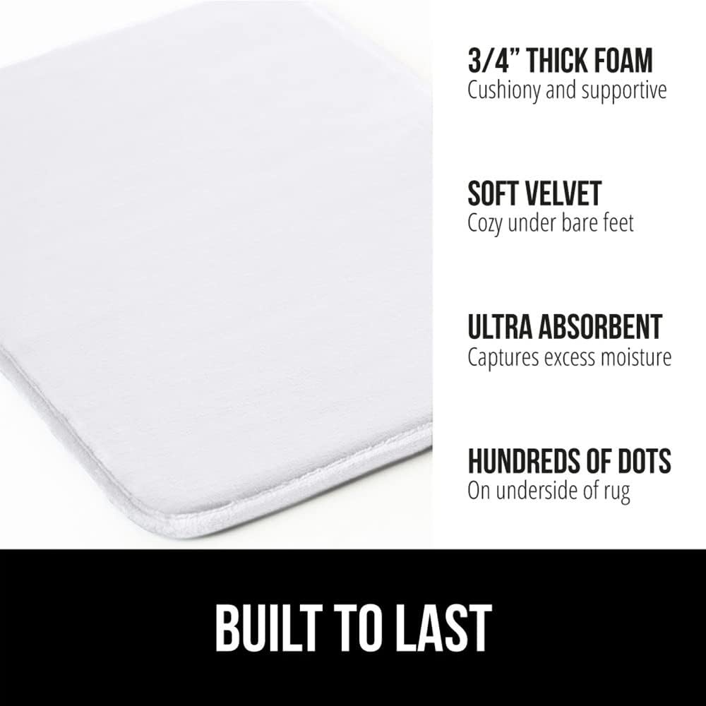 image:imageGORILLA GRIP Thick Memory Foam Toilet Rug for Bathroom U Shaped Washable Soft Absorbent Velvet Topside Floor Mats Machine Wash Cushioned Luxury Rugs for Bath Room 225x195 Graphite GrayBright White