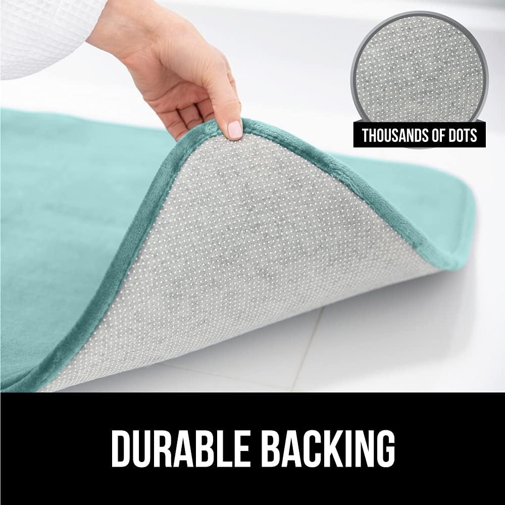 image:imageGORILLA GRIP Thick Memory Foam Toilet Rug for Bathroom U Shaped Washable Soft Absorbent Velvet Topside Floor Mats Machine Wash Cushioned Luxury Rugs for Bath Room 225x195 Graphite GraySeablue