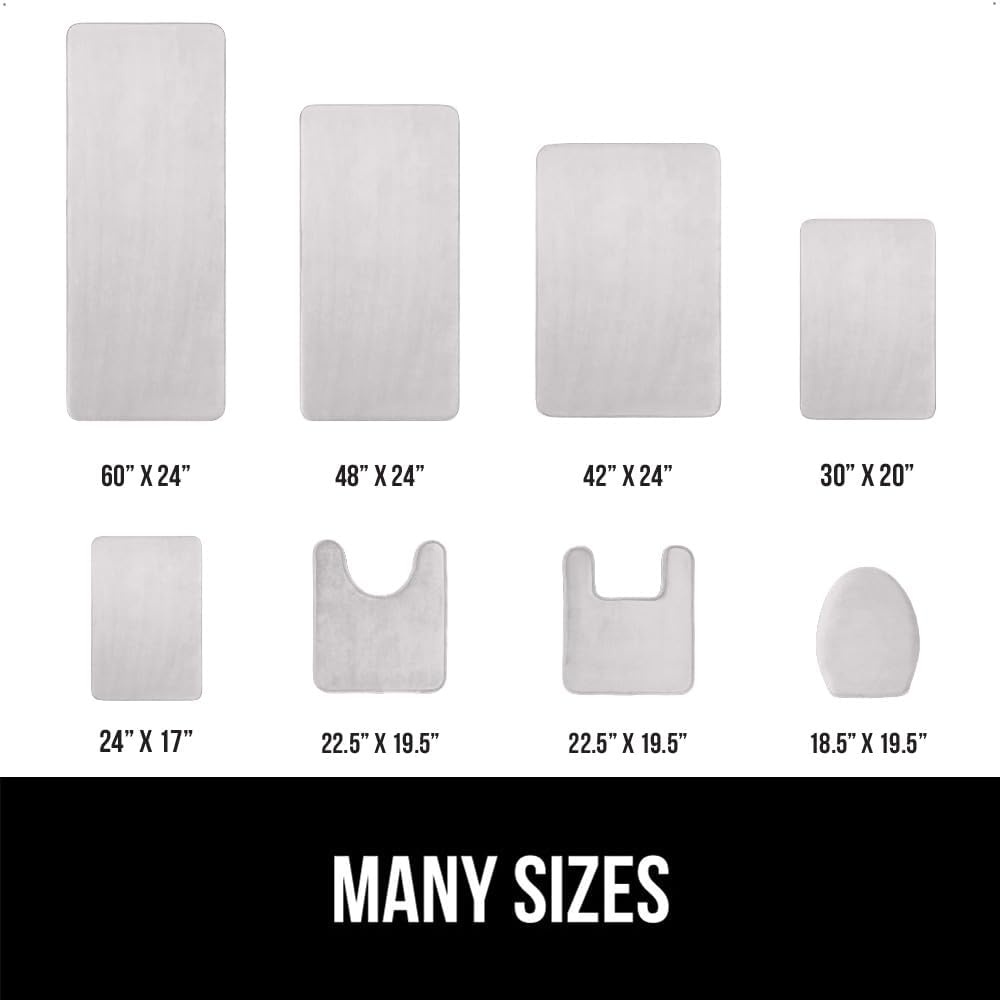image:imageGORILLA GRIP Thick Memory Foam Toilet Rug for Bathroom U Shaped Washable Soft Absorbent Velvet Topside Floor Mats Machine Wash Cushioned Luxury Rugs for Bath Room 225x195 Graphite GrayLight Gray