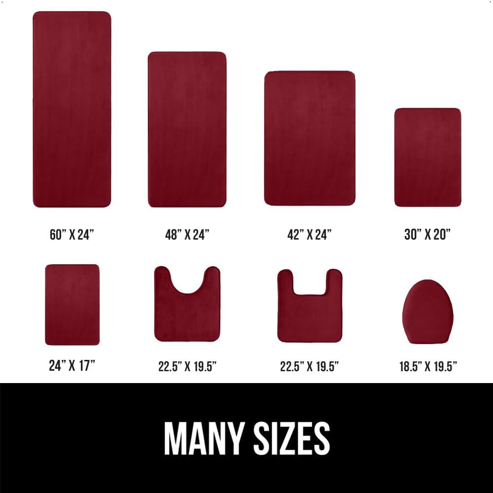 image:imageGORILLA GRIP Thick Memory Foam Toilet Rug for Bathroom U Shaped Washable Soft Absorbent Velvet Topside Floor Mats Machine Wash Cushioned Luxury Rugs for Bath Room 225x195 Graphite GrayBurgundy
