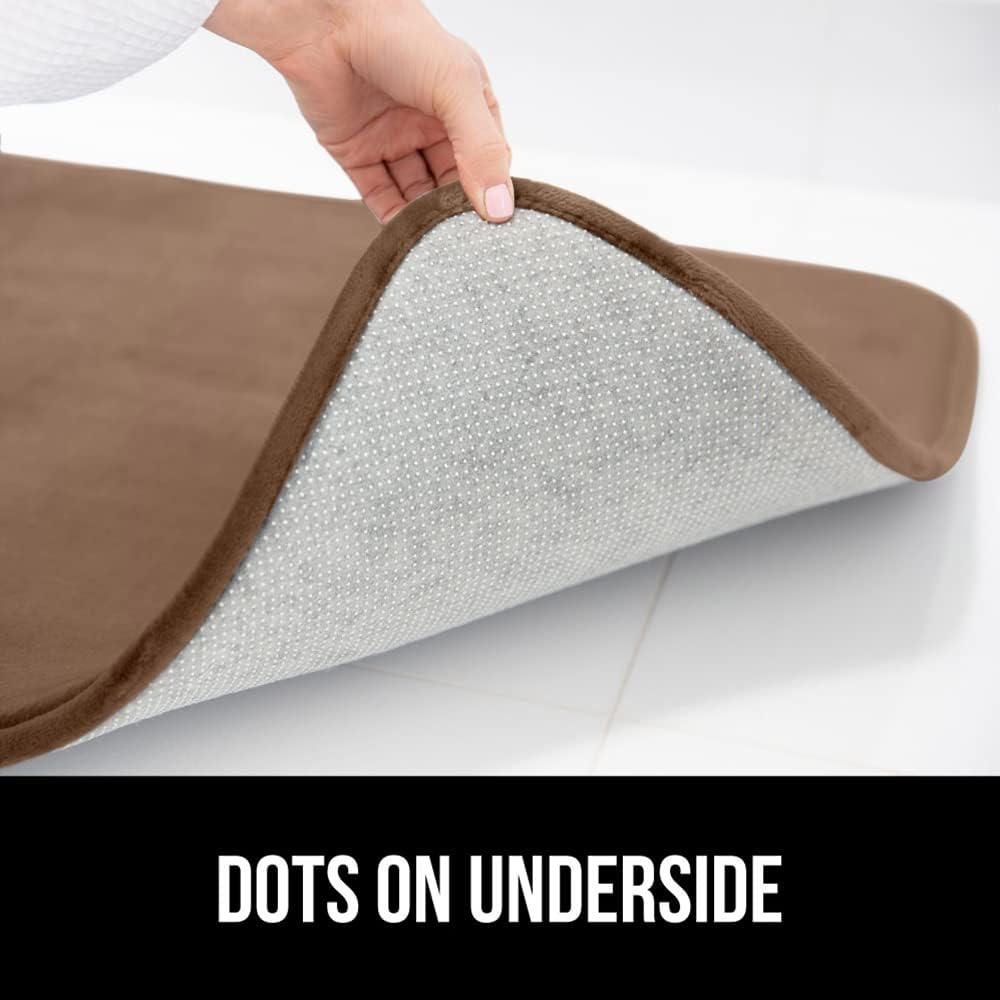 image:imageGORILLA GRIP Thick Memory Foam Toilet Rug for Bathroom U Shaped Washable Soft Absorbent Velvet Topside Floor Mats Machine Wash Cushioned Luxury Rugs for Bath Room 225x195 Graphite GrayTaupe