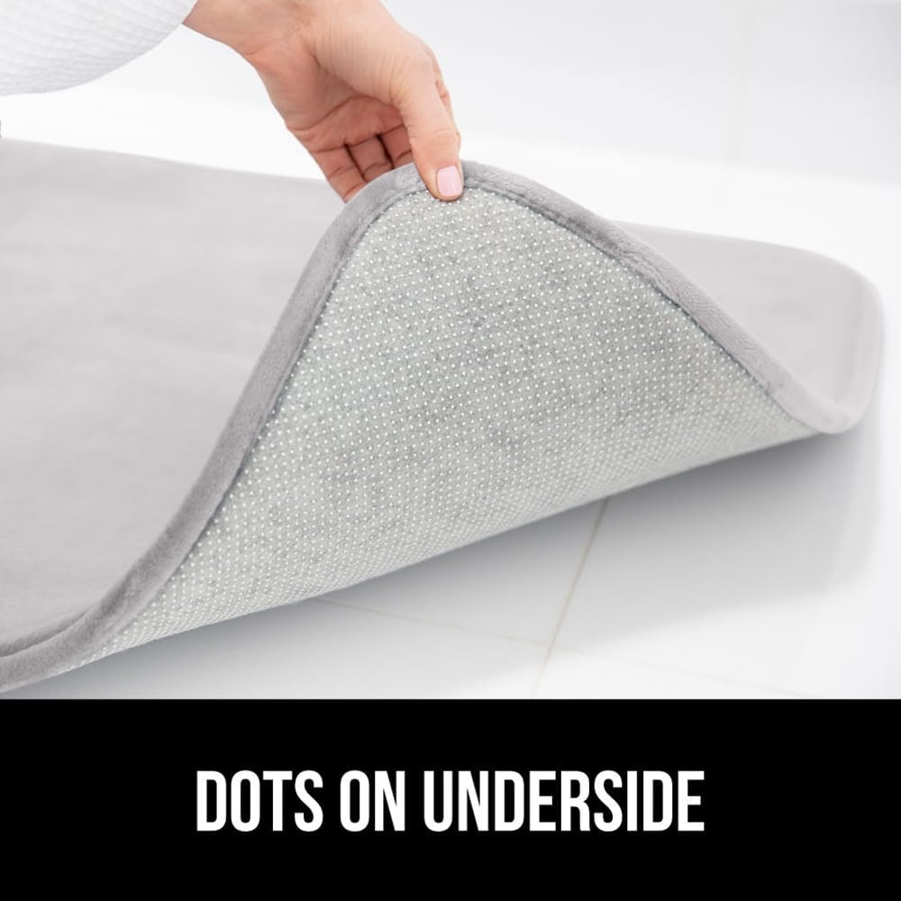 image:imageGORILLA GRIP Thick Memory Foam Toilet Rug for Bathroom U Shaped Washable Soft Absorbent Velvet Topside Floor Mats Machine Wash Cushioned Luxury Rugs for Bath Room 225x195 Graphite GrayLight Gray