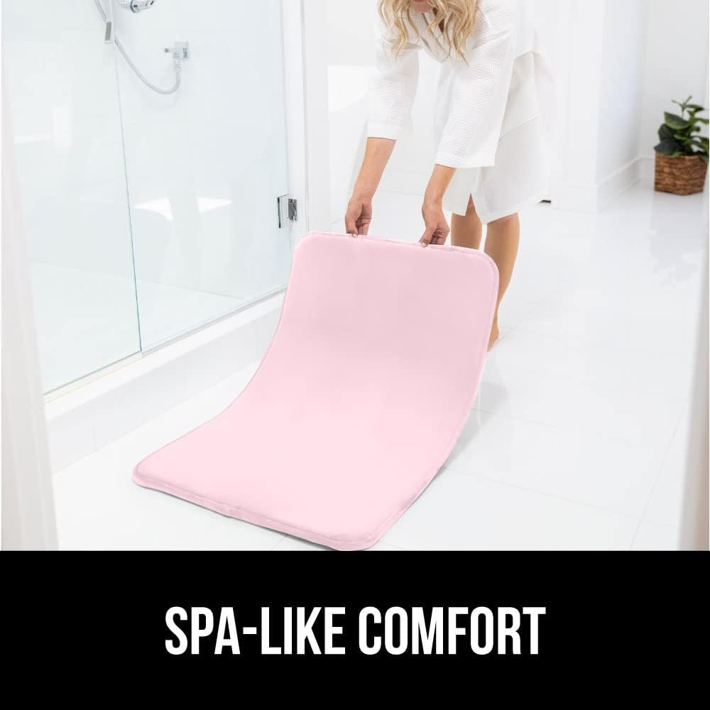 image:imageGORILLA GRIP Thick Memory Foam Toilet Rug for Bathroom U Shaped Washable Soft Absorbent Velvet Topside Floor Mats Machine Wash Cushioned Luxury Rugs for Bath Room 225x195 Graphite GrayPink