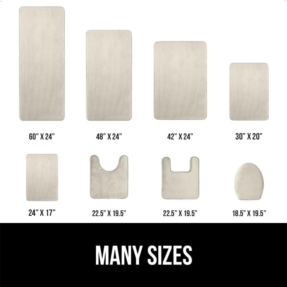 image:imageGORILLA GRIP Thick Memory Foam Toilet Rug for Bathroom U Shaped Washable Soft Absorbent Velvet Topside Floor Mats Machine Wash Cushioned Luxury Rugs for Bath Room 225x195 Graphite GrayChampagne
