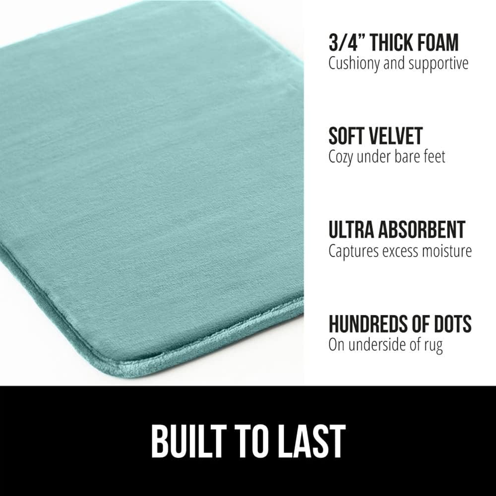 image:imageGORILLA GRIP Thick Memory Foam Toilet Rug for Bathroom U Shaped Washable Soft Absorbent Velvet Topside Floor Mats Machine Wash Cushioned Luxury Rugs for Bath Room 225x195 Graphite GraySeablue