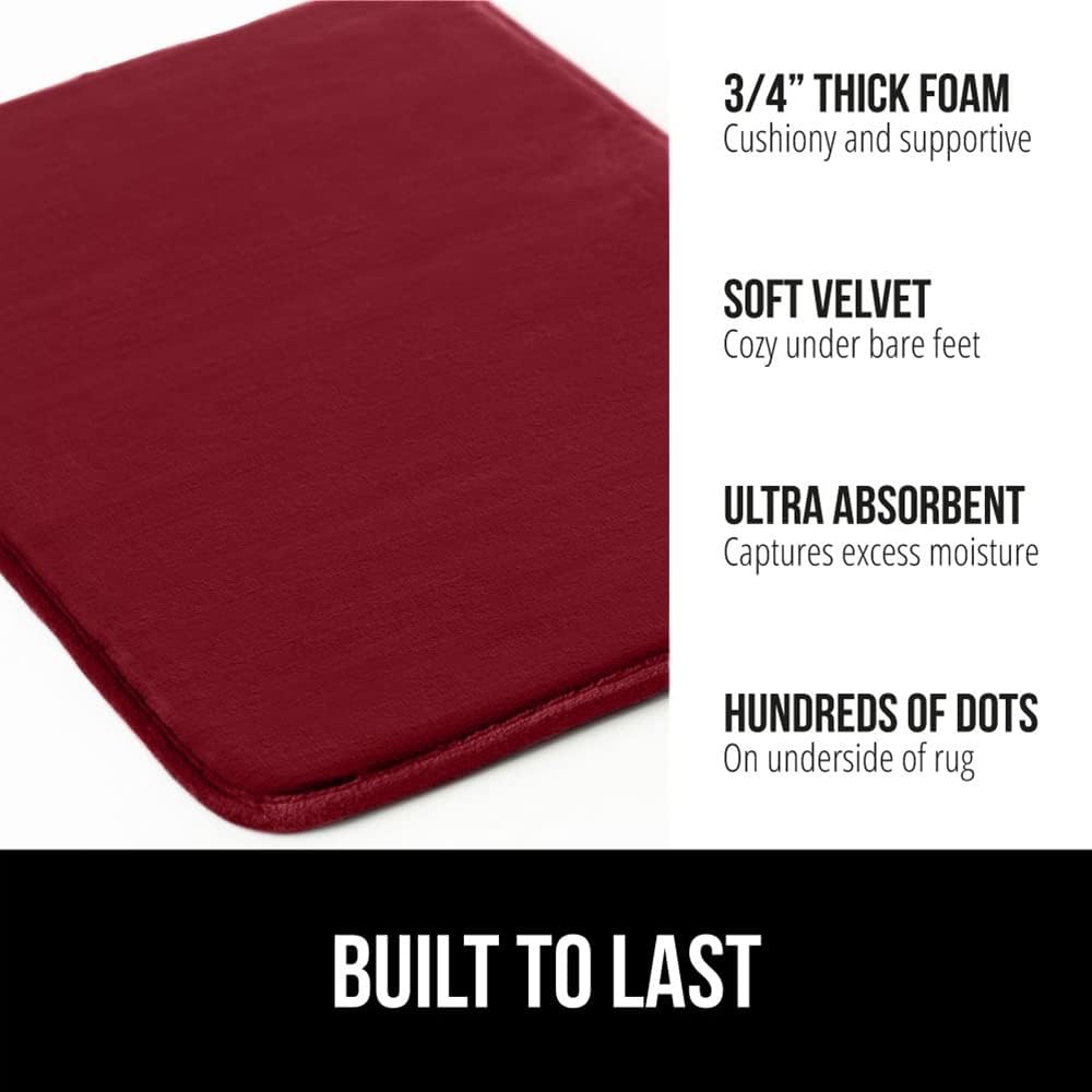 image:imageGORILLA GRIP Thick Memory Foam Toilet Rug for Bathroom U Shaped Washable Soft Absorbent Velvet Topside Floor Mats Machine Wash Cushioned Luxury Rugs for Bath Room 225x195 Graphite GrayBurgundy