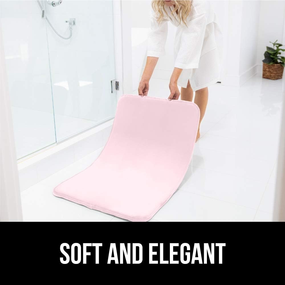 image:imageGORILLA GRIP Thick Memory Foam Toilet Rug for Bathroom U Shaped Washable Soft Absorbent Velvet Topside Floor Mats Machine Wash Cushioned Luxury Rugs for Bath Room 225x195 Graphite GrayPink