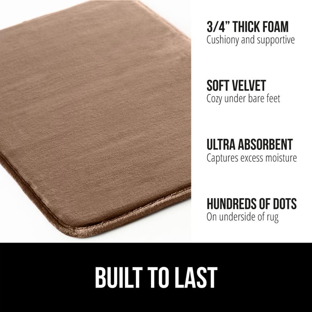 image:imageGORILLA GRIP Thick Memory Foam Toilet Rug for Bathroom U Shaped Washable Soft Absorbent Velvet Topside Floor Mats Machine Wash Cushioned Luxury Rugs for Bath Room 225x195 Graphite GrayTaupe