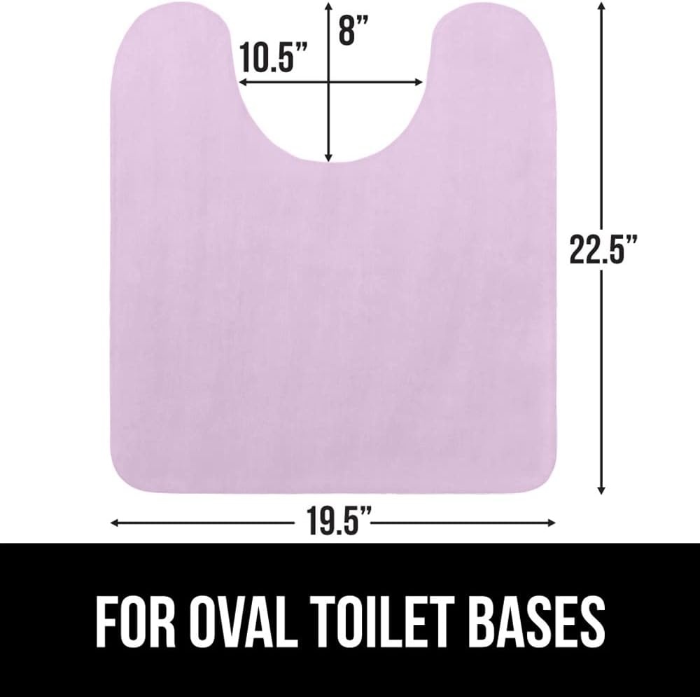 image:imageGORILLA GRIP Thick Memory Foam Toilet Rug for Bathroom U Shaped Washable Soft Absorbent Velvet Topside Floor Mats Machine Wash Cushioned Luxury Rugs for Bath Room 225x195 Graphite GraySoft Purple