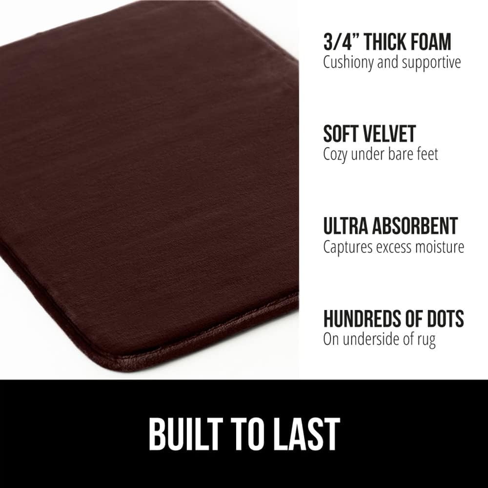 image:imageGORILLA GRIP Thick Memory Foam Toilet Rug for Bathroom U Shaped Washable Soft Absorbent Velvet Topside Floor Mats Machine Wash Cushioned Luxury Rugs for Bath Room 225x195 Graphite GrayBrown