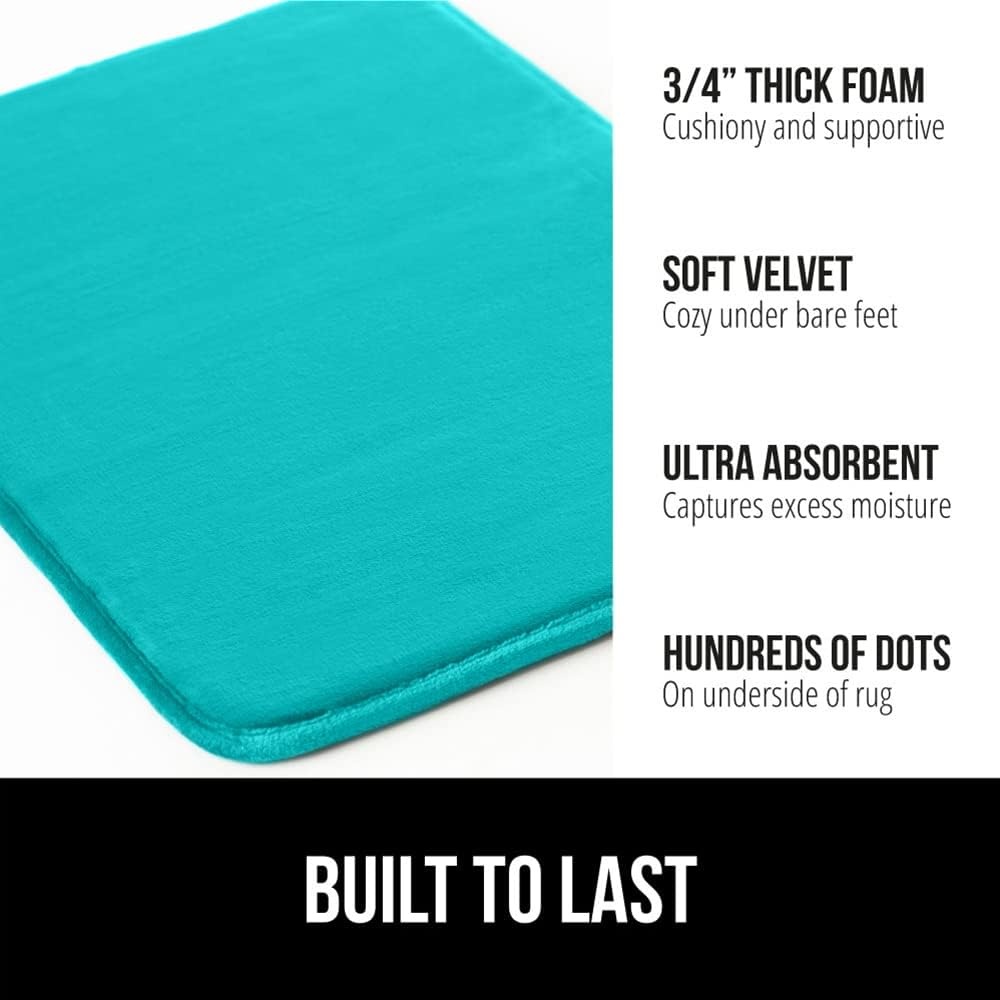 image:imageGORILLA GRIP Thick Memory Foam Toilet Rug for Bathroom U Shaped Washable Soft Absorbent Velvet Topside Floor Mats Machine Wash Cushioned Luxury Rugs for Bath Room 225x195 Graphite GrayTurquoise