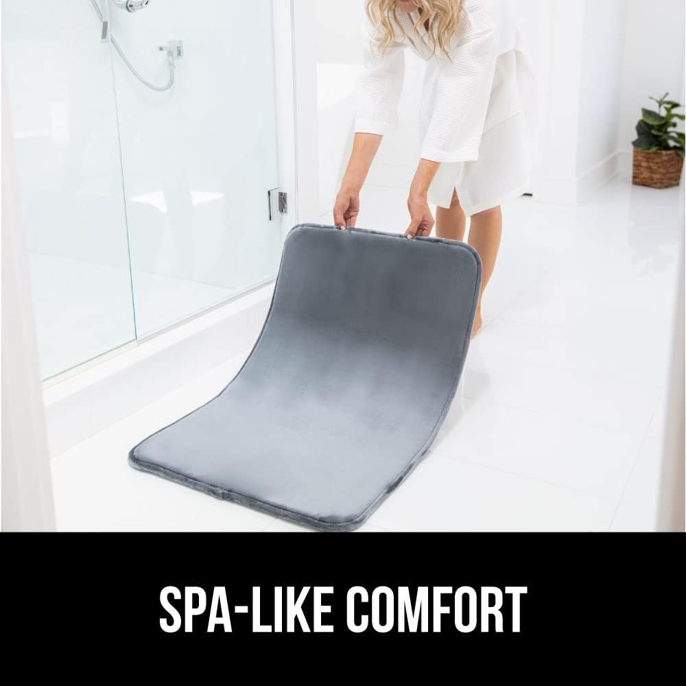image:imageGORILLA GRIP Thick Memory Foam Toilet Rug for Bathroom U Shaped Washable Soft Absorbent Velvet Topside Floor Mats Machine Wash Cushioned Luxury Rugs for Bath Room 225x195 Graphite GrayGraphite Gray