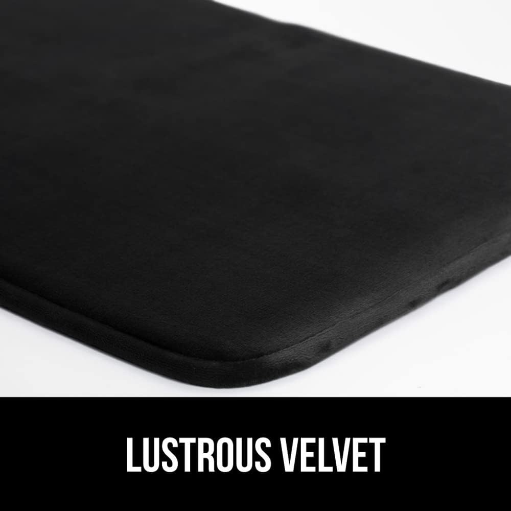 image:imageGORILLA GRIP Thick Memory Foam Toilet Rug for Bathroom U Shaped Washable Soft Absorbent Velvet Topside Floor Mats Machine Wash Cushioned Luxury Rugs for Bath Room 225x195 Graphite GrayBlack