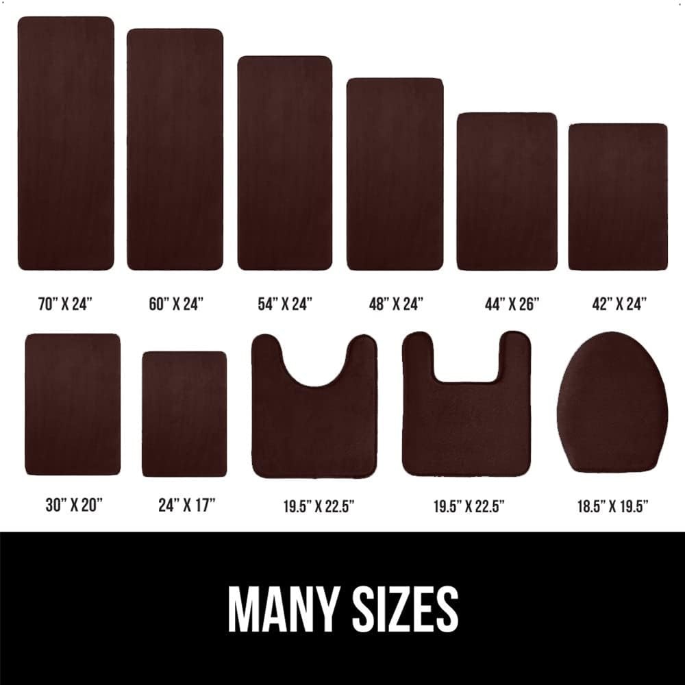 image:imageGORILLA GRIP Thick Memory Foam Toilet Rug for Bathroom U Shaped Washable Soft Absorbent Velvet Topside Floor Mats Machine Wash Cushioned Luxury Rugs for Bath Room 225x195 Graphite GrayBrown
