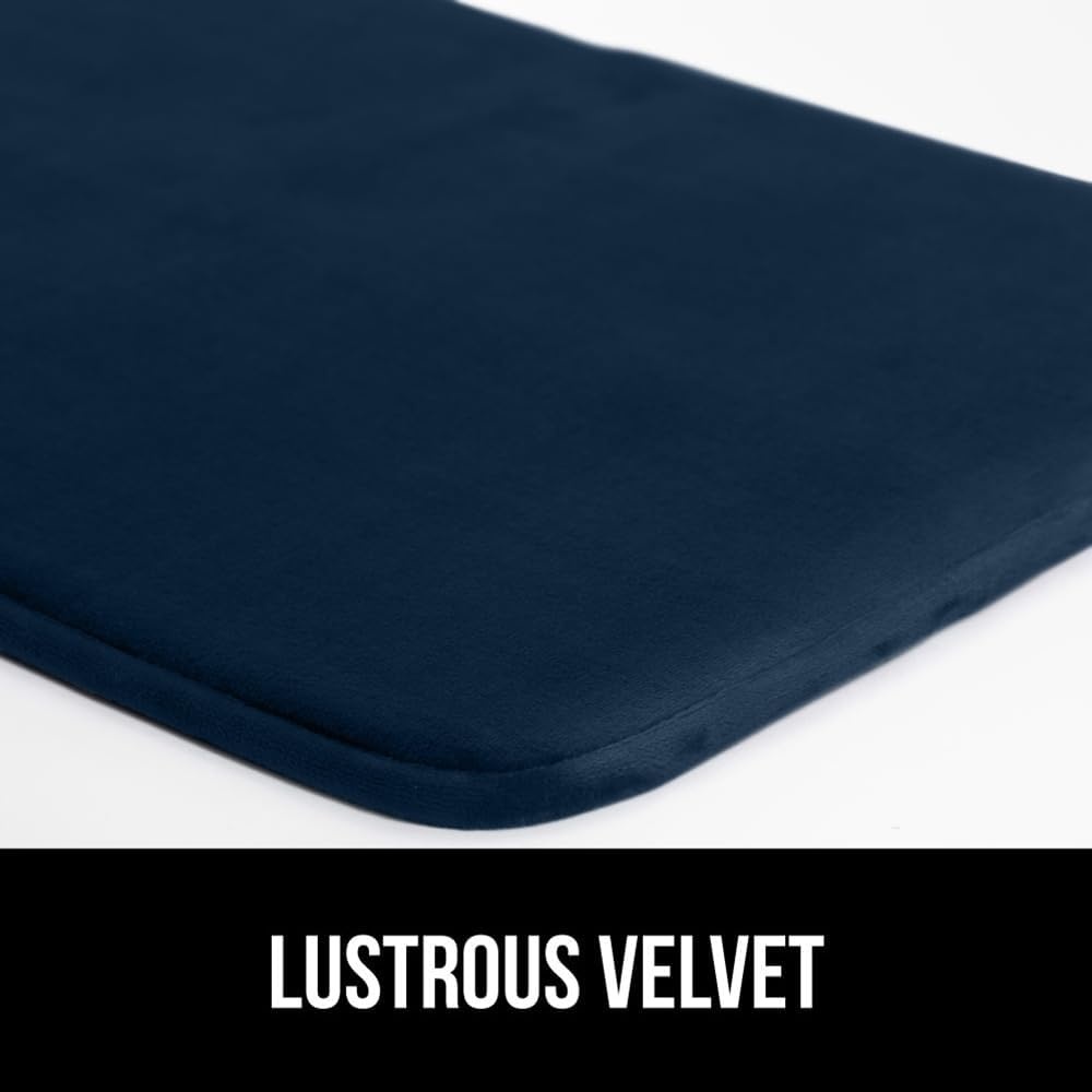 image:imageGORILLA GRIP Thick Memory Foam Toilet Rug for Bathroom U Shaped Washable Soft Absorbent Velvet Topside Floor Mats Machine Wash Cushioned Luxury Rugs for Bath Room 225x195 Graphite GrayNavy
