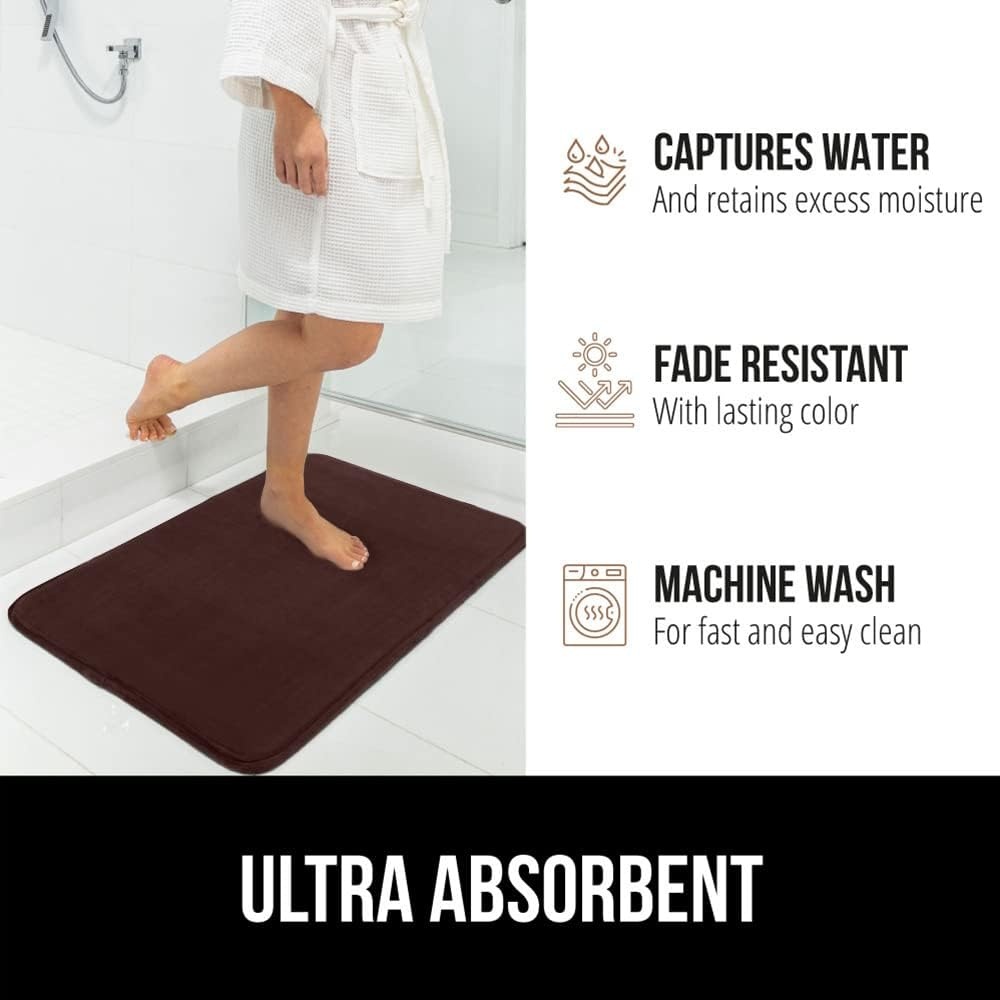image:imageGORILLA GRIP Thick Memory Foam Toilet Rug for Bathroom U Shaped Washable Soft Absorbent Velvet Topside Floor Mats Machine Wash Cushioned Luxury Rugs for Bath Room 225x195 Graphite GrayBrown
