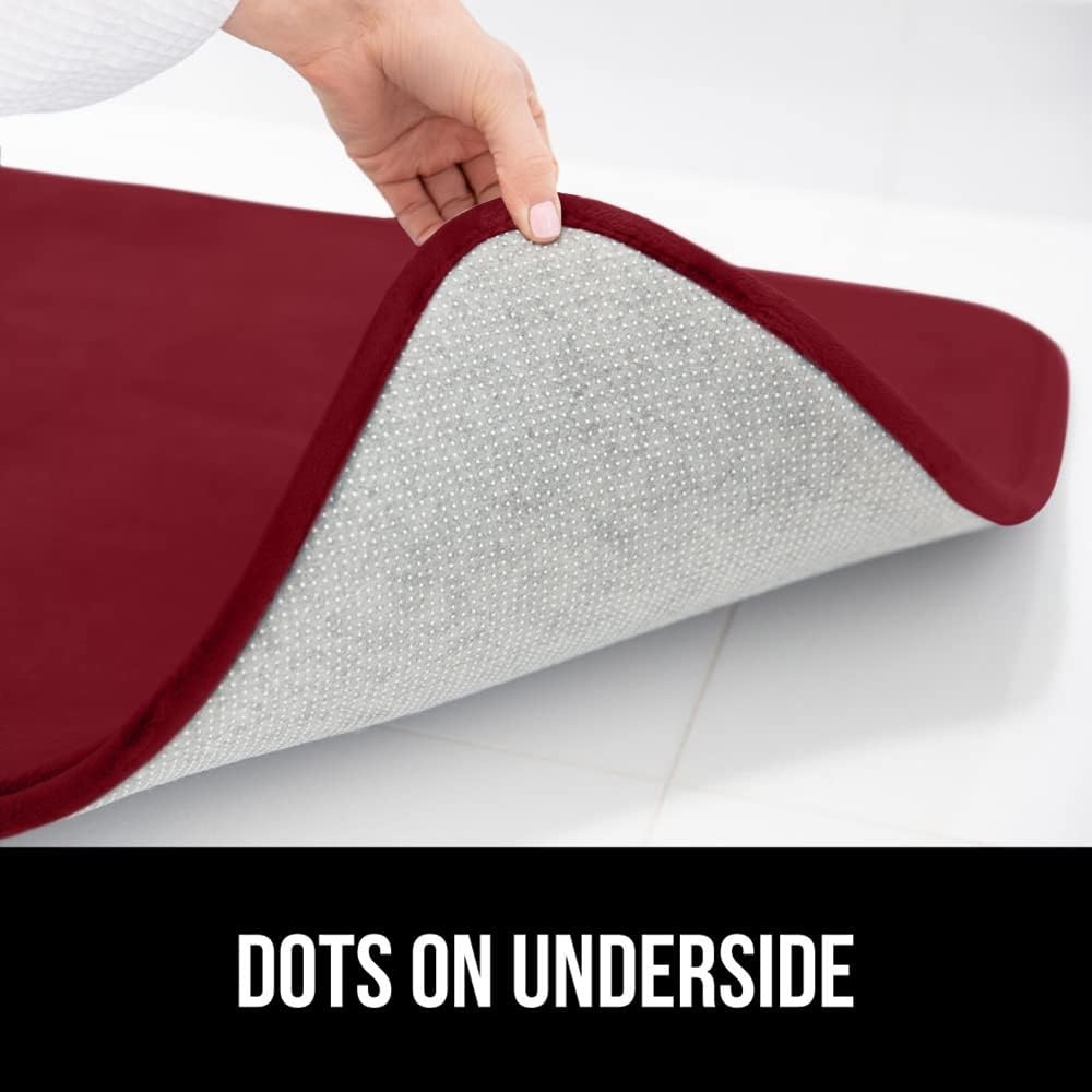 image:imageGORILLA GRIP Thick Memory Foam Toilet Rug for Bathroom U Shaped Washable Soft Absorbent Velvet Topside Floor Mats Machine Wash Cushioned Luxury Rugs for Bath Room 225x195 Graphite GrayBurgundy
