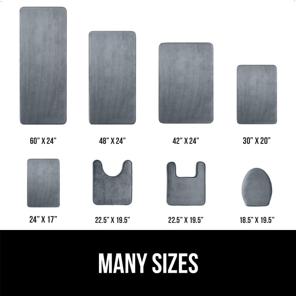 image:imageGORILLA GRIP Thick Memory Foam Toilet Rug for Bathroom U Shaped Washable Soft Absorbent Velvet Topside Floor Mats Machine Wash Cushioned Luxury Rugs for Bath Room 225x195 Graphite GrayGraphite Gray