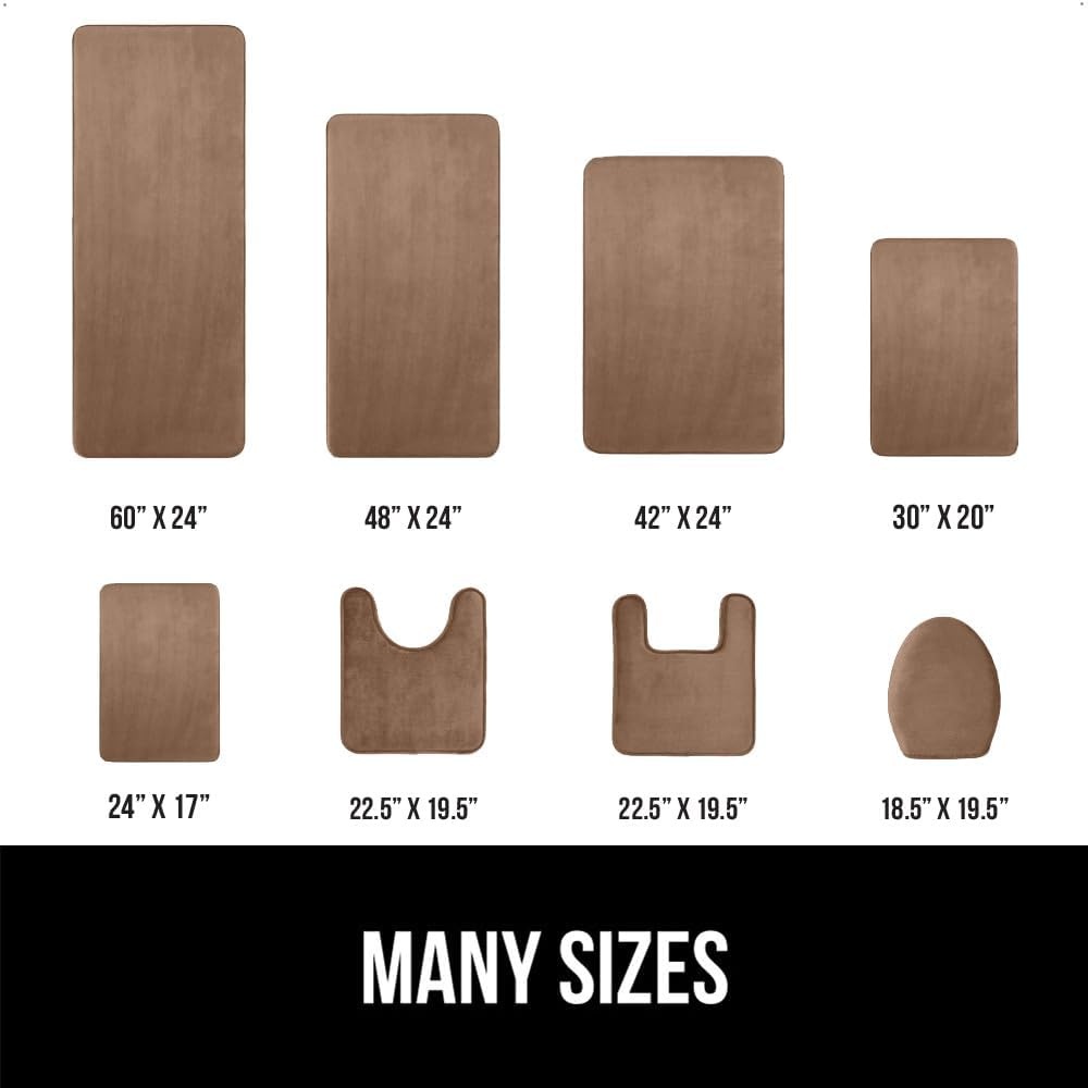 image:imageGORILLA GRIP Thick Memory Foam Toilet Rug for Bathroom U Shaped Washable Soft Absorbent Velvet Topside Floor Mats Machine Wash Cushioned Luxury Rugs for Bath Room 225x195 Graphite GrayTaupe