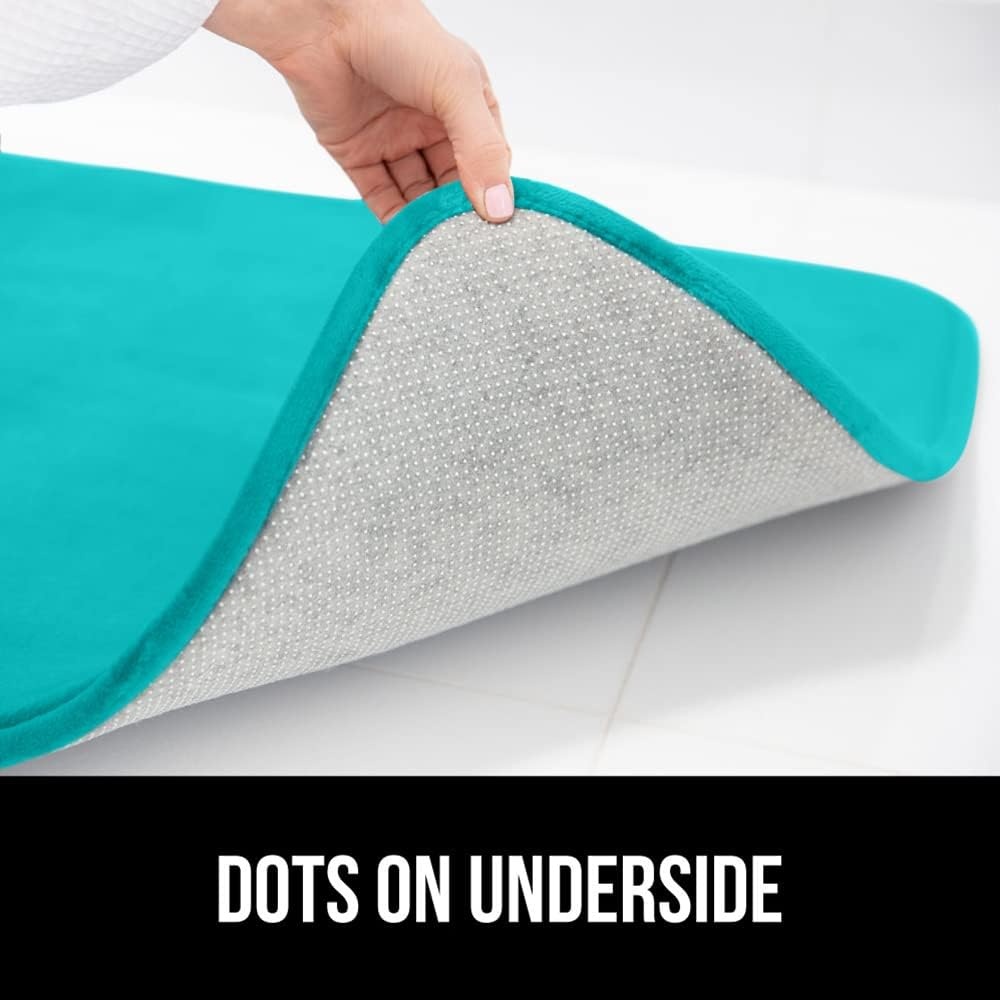image:imageGORILLA GRIP Thick Memory Foam Toilet Rug for Bathroom U Shaped Washable Soft Absorbent Velvet Topside Floor Mats Machine Wash Cushioned Luxury Rugs for Bath Room 225x195 Graphite GrayTurquoise