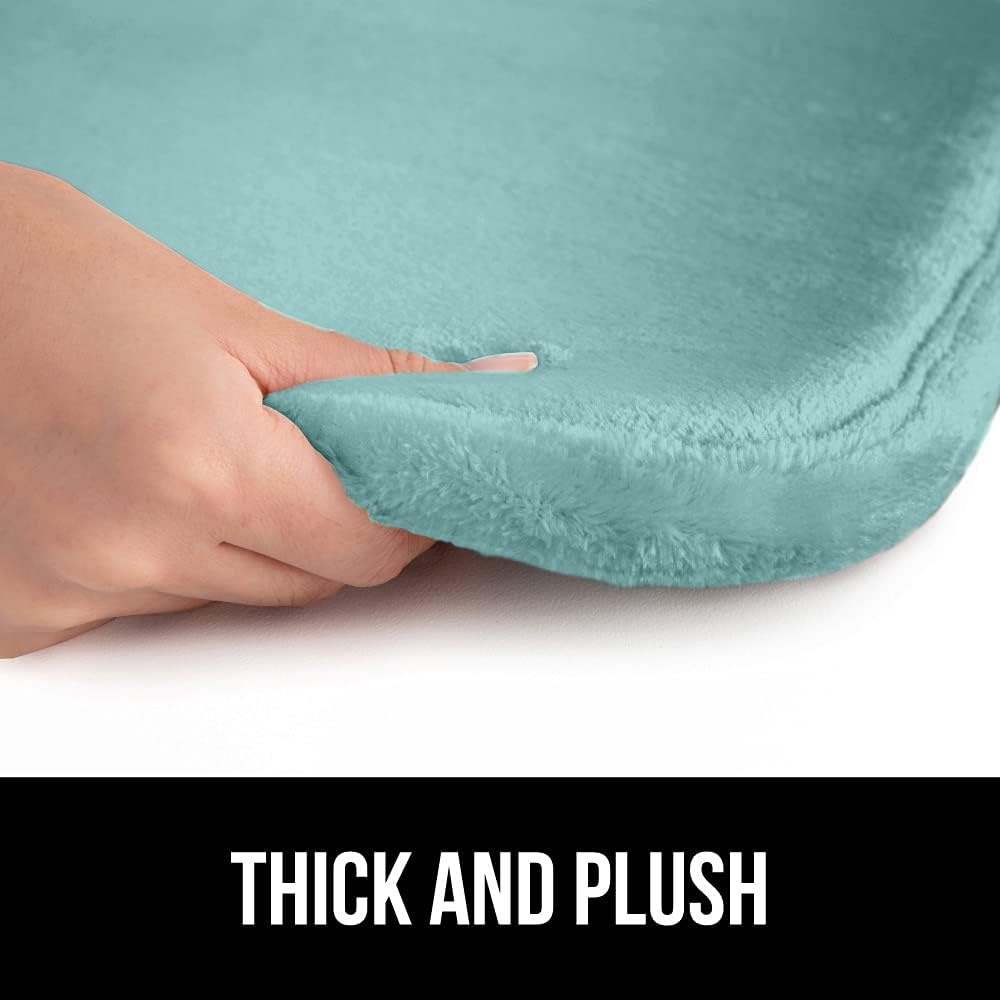 image:imageGORILLA GRIP Thick Memory Foam Toilet Rug for Bathroom U Shaped Washable Soft Absorbent Velvet Topside Floor Mats Machine Wash Cushioned Luxury Rugs for Bath Room 225x195 Graphite GraySeablue