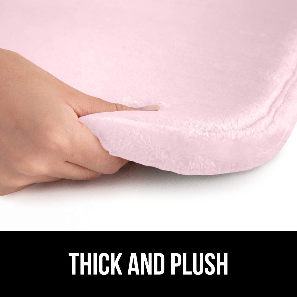 image:imageGORILLA GRIP Thick Memory Foam Toilet Rug for Bathroom U Shaped Washable Soft Absorbent Velvet Topside Floor Mats Machine Wash Cushioned Luxury Rugs for Bath Room 225x195 Graphite GrayPink