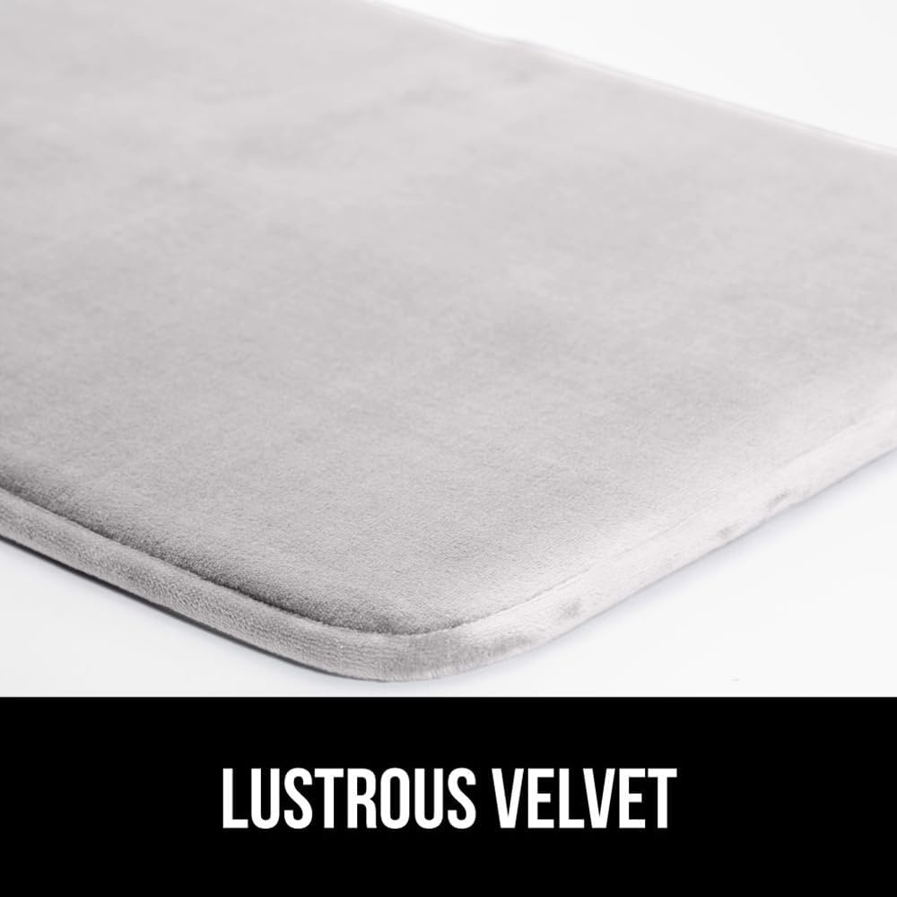 image:imageGORILLA GRIP Thick Memory Foam Toilet Rug for Bathroom U Shaped Washable Soft Absorbent Velvet Topside Floor Mats Machine Wash Cushioned Luxury Rugs for Bath Room 225x195 Graphite GrayLight Gray
