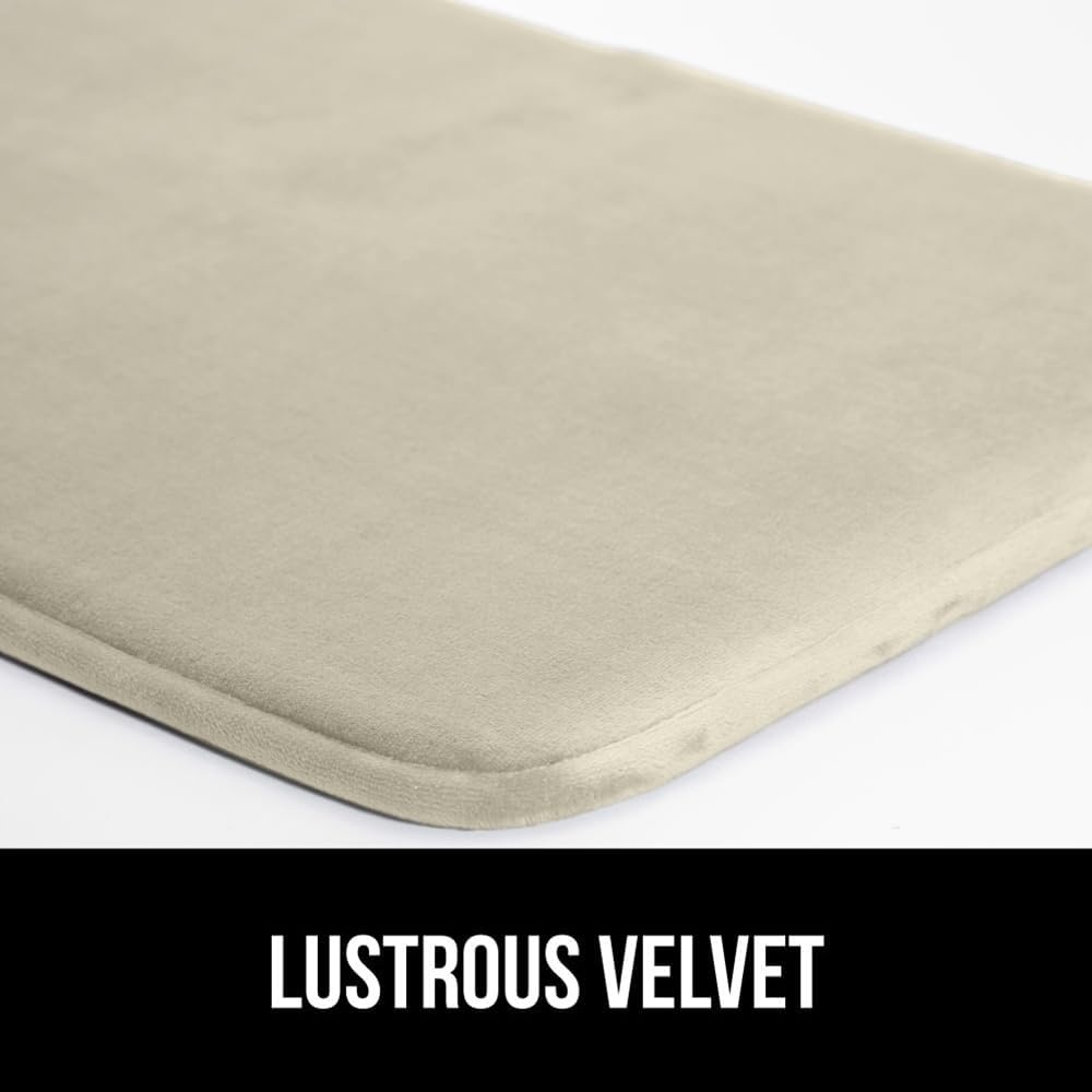 image:imageGORILLA GRIP Thick Memory Foam Toilet Rug for Bathroom U Shaped Washable Soft Absorbent Velvet Topside Floor Mats Machine Wash Cushioned Luxury Rugs for Bath Room 225x195 Graphite GrayChampagne