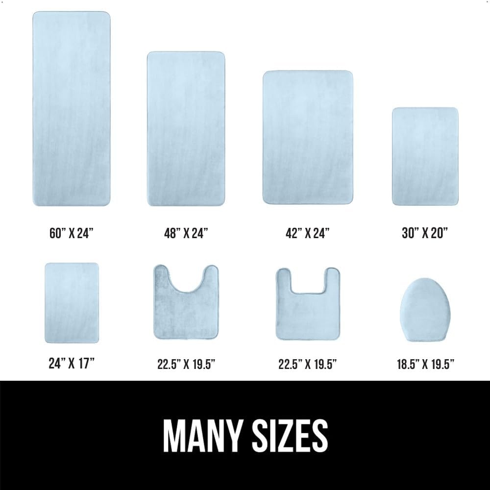 image:imageGORILLA GRIP Thick Memory Foam Toilet Rug for Bathroom U Shaped Washable Soft Absorbent Velvet Topside Floor Mats Machine Wash Cushioned Luxury Rugs for Bath Room 225x195 Graphite GrayLight Blue