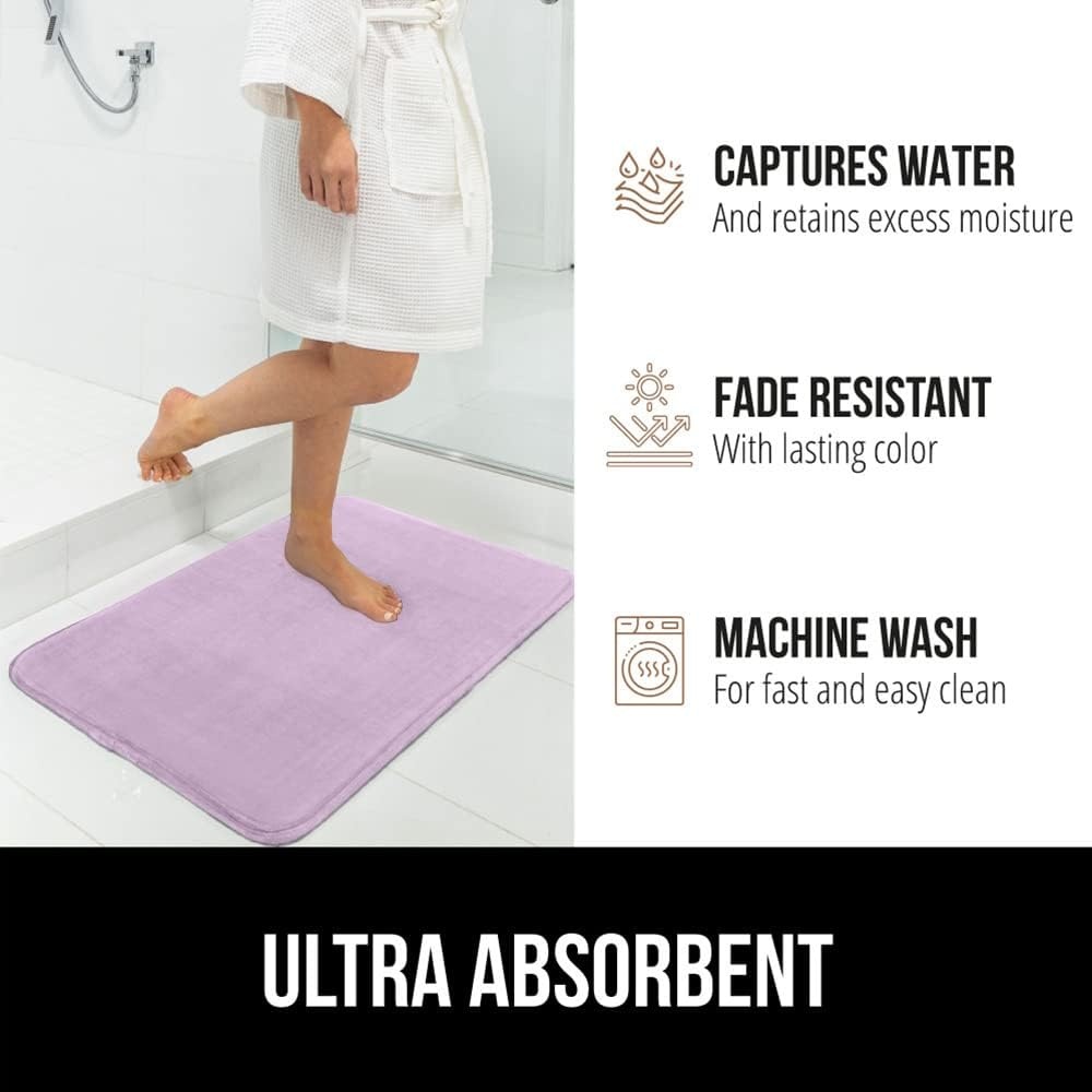 image:imageGORILLA GRIP Thick Memory Foam Toilet Rug for Bathroom U Shaped Washable Soft Absorbent Velvet Topside Floor Mats Machine Wash Cushioned Luxury Rugs for Bath Room 225x195 Graphite GraySoft Purple