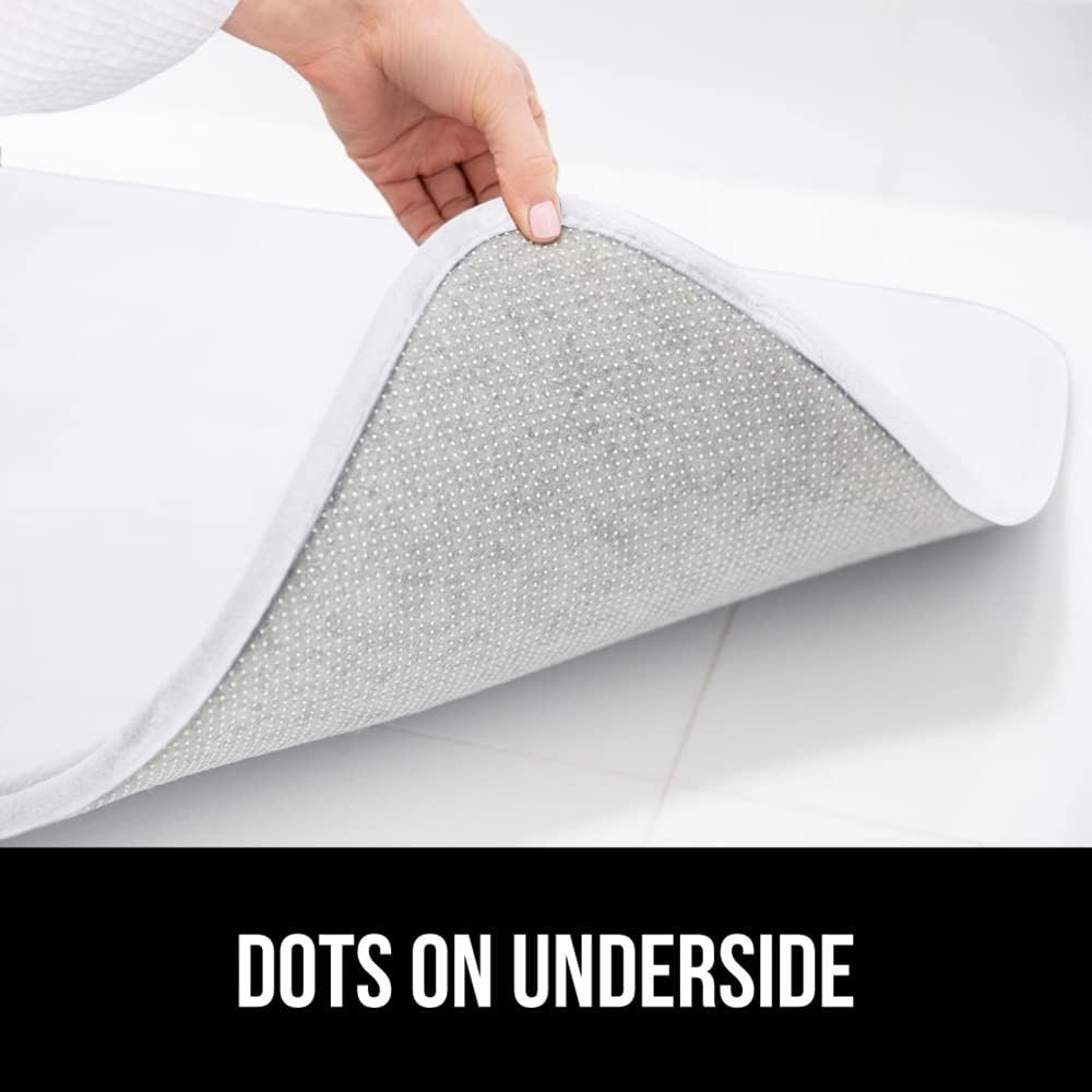 image:imageGORILLA GRIP Thick Memory Foam Toilet Rug for Bathroom U Shaped Washable Soft Absorbent Velvet Topside Floor Mats Machine Wash Cushioned Luxury Rugs for Bath Room 225x195 Graphite GrayBright White