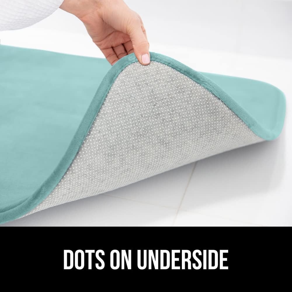 image:imageGORILLA GRIP Thick Memory Foam Toilet Rug for Bathroom U Shaped Washable Soft Absorbent Velvet Topside Floor Mats Machine Wash Cushioned Luxury Rugs for Bath Room 225x195 Graphite GraySeablue