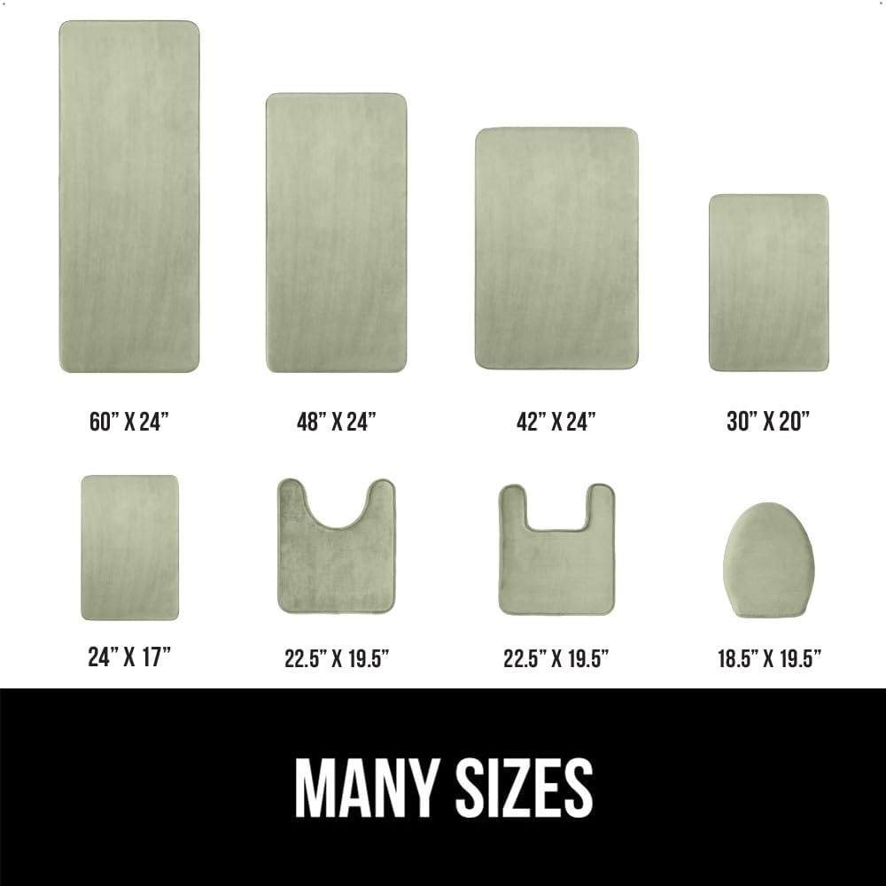 image:imageGORILLA GRIP Thick Memory Foam Toilet Rug for Bathroom U Shaped Washable Soft Absorbent Velvet Topside Floor Mats Machine Wash Cushioned Luxury Rugs for Bath Room 225x195 Graphite GraySage