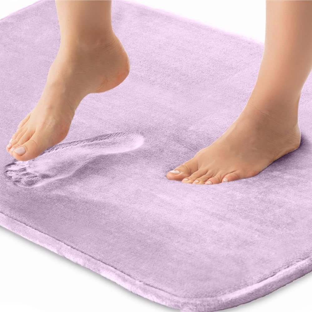 image:imageGORILLA GRIP Thick Memory Foam Toilet Rug for Bathroom U Shaped Washable Soft Absorbent Velvet Topside Floor Mats Machine Wash Cushioned Luxury Rugs for Bath Room 225x195 Graphite GraySoft Purple