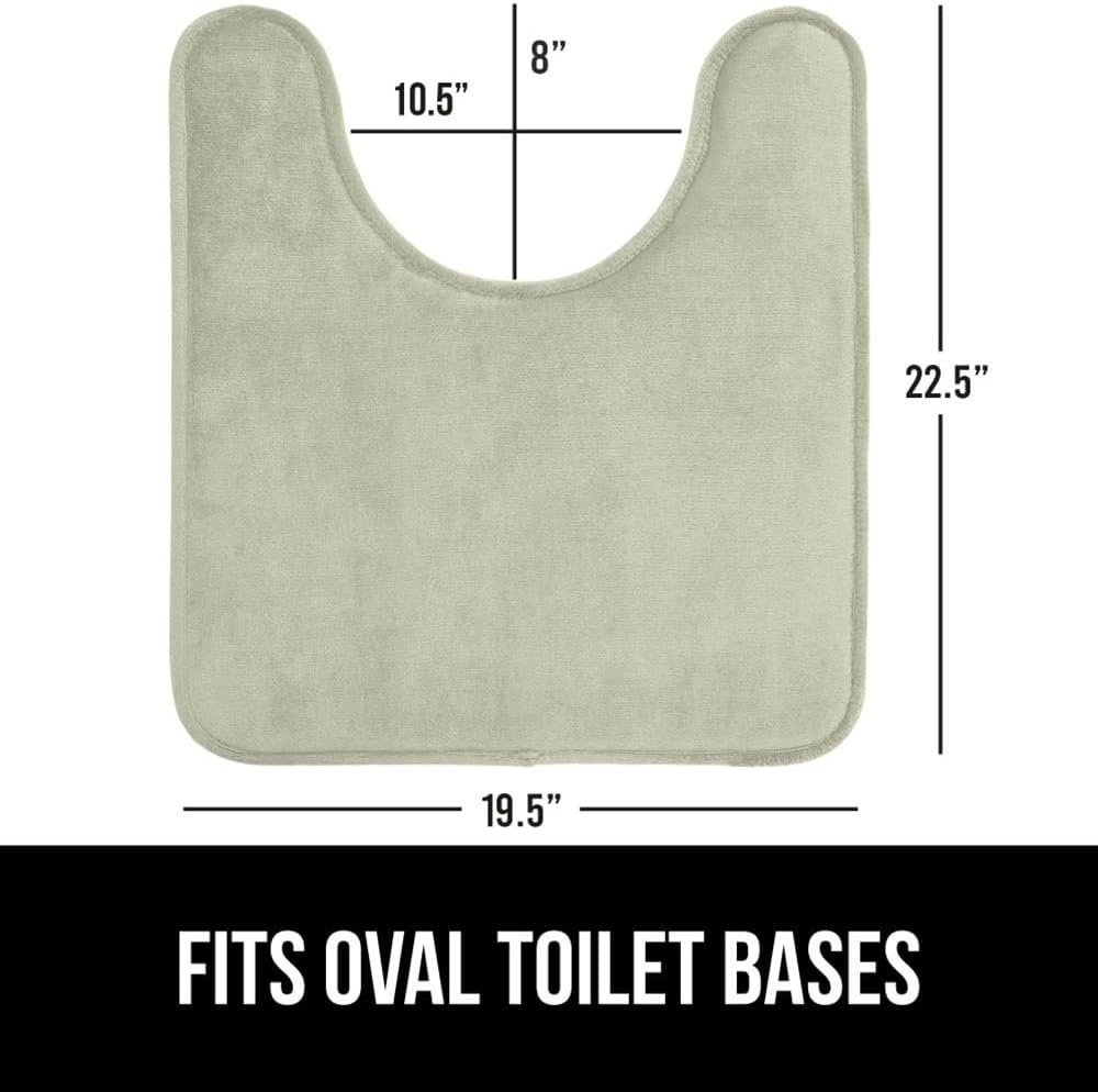 image:imageGORILLA GRIP Thick Memory Foam Toilet Rug for Bathroom U Shaped Washable Soft Absorbent Velvet Topside Floor Mats Machine Wash Cushioned Luxury Rugs for Bath Room 225x195 Graphite GraySage