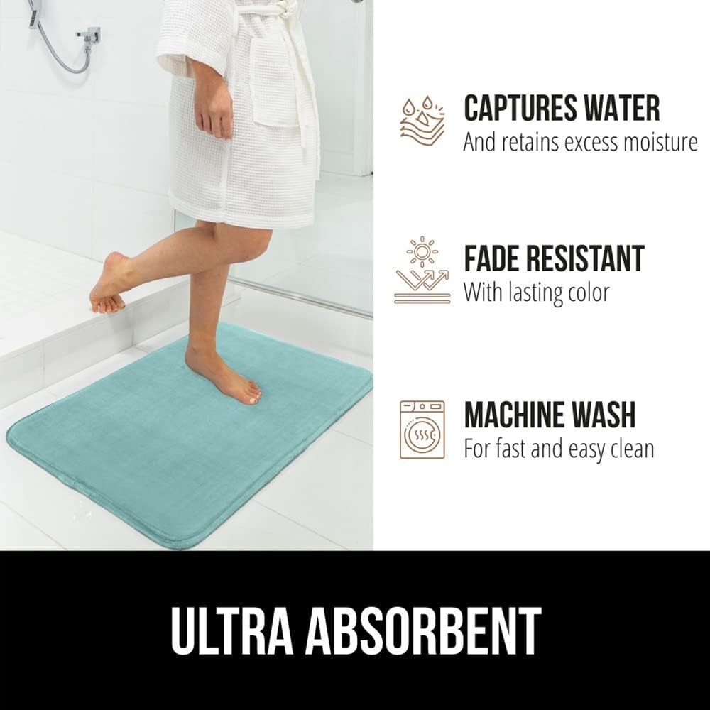 image:imageGORILLA GRIP Thick Memory Foam Toilet Rug for Bathroom U Shaped Washable Soft Absorbent Velvet Topside Floor Mats Machine Wash Cushioned Luxury Rugs for Bath Room 225x195 Graphite GraySeablue