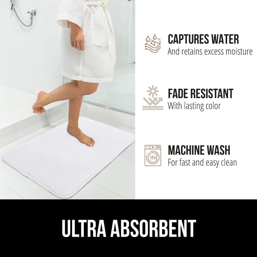 image:imageGORILLA GRIP Thick Memory Foam Toilet Rug for Bathroom U Shaped Washable Soft Absorbent Velvet Topside Floor Mats Machine Wash Cushioned Luxury Rugs for Bath Room 225x195 Graphite GrayBright White