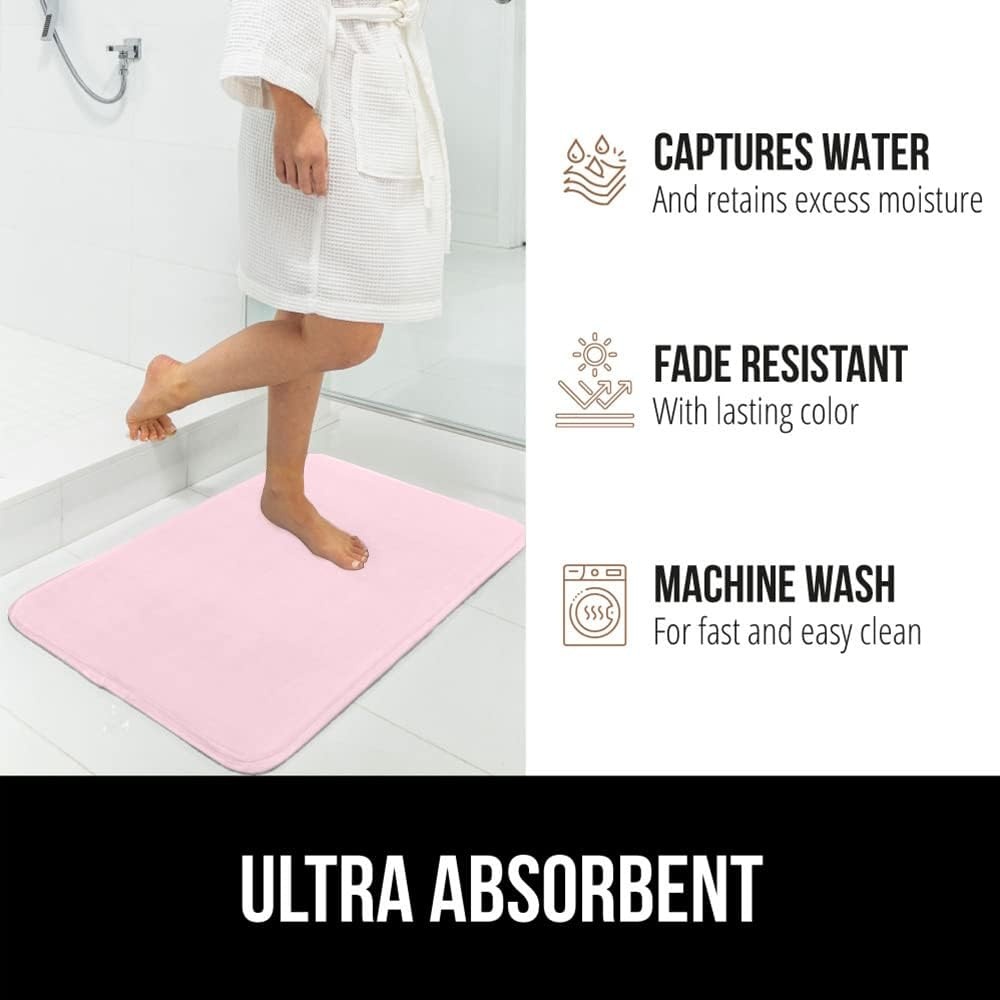 image:imageGORILLA GRIP Thick Memory Foam Toilet Rug for Bathroom U Shaped Washable Soft Absorbent Velvet Topside Floor Mats Machine Wash Cushioned Luxury Rugs for Bath Room 225x195 Graphite GrayPink