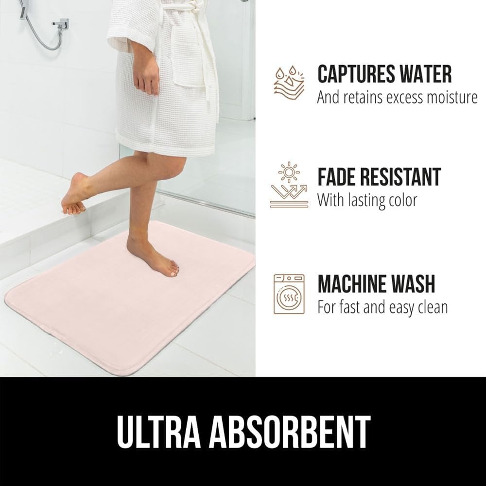 image:imageGORILLA GRIP Thick Memory Foam Toilet Rug for Bathroom U Shaped Washable Soft Absorbent Velvet Topside Floor Mats Machine Wash Cushioned Luxury Rugs for Bath Room 225x195 Graphite GrayPink