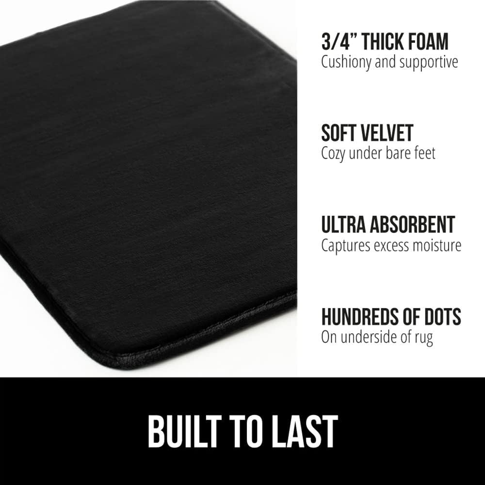 image:imageGORILLA GRIP Thick Memory Foam Toilet Rug for Bathroom U Shaped Washable Soft Absorbent Velvet Topside Floor Mats Machine Wash Cushioned Luxury Rugs for Bath Room 225x195 Graphite GrayBlack
