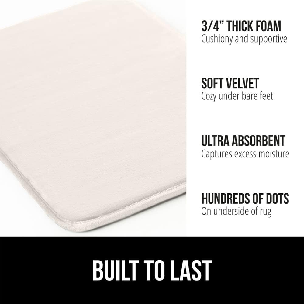 image:imageGORILLA GRIP Thick Memory Foam Toilet Rug for Bathroom U Shaped Washable Soft Absorbent Velvet Topside Floor Mats Machine Wash Cushioned Luxury Rugs for Bath Room 225x195 Graphite GrayCream