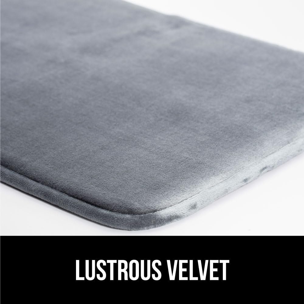 image:imageGORILLA GRIP Thick Memory Foam Toilet Rug for Bathroom U Shaped Washable Soft Absorbent Velvet Topside Floor Mats Machine Wash Cushioned Luxury Rugs for Bath Room 225x195 Graphite GrayGraphite Gray