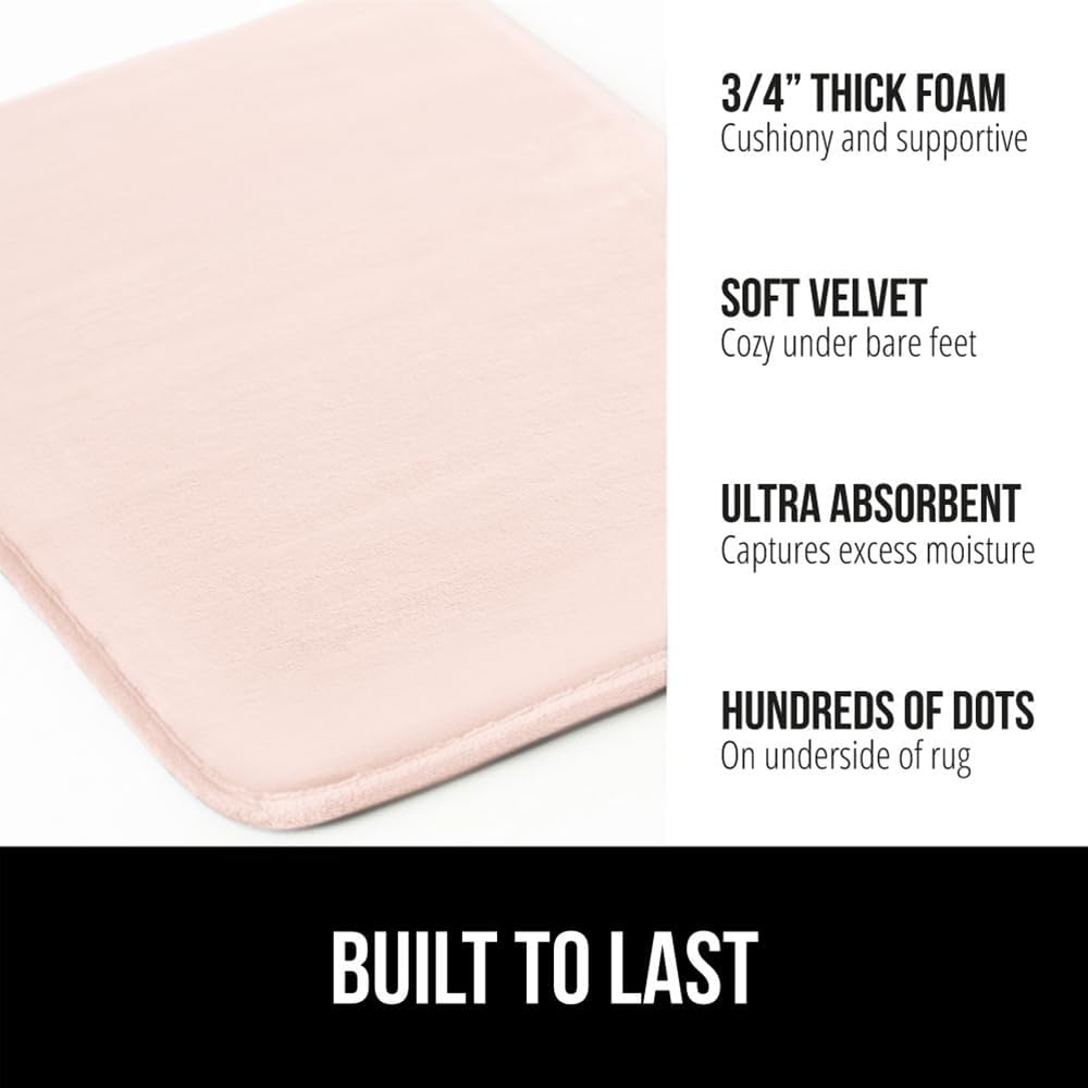 image:imageGORILLA GRIP Thick Memory Foam Toilet Rug for Bathroom U Shaped Washable Soft Absorbent Velvet Topside Floor Mats Machine Wash Cushioned Luxury Rugs for Bath Room 225x195 Graphite GrayPink