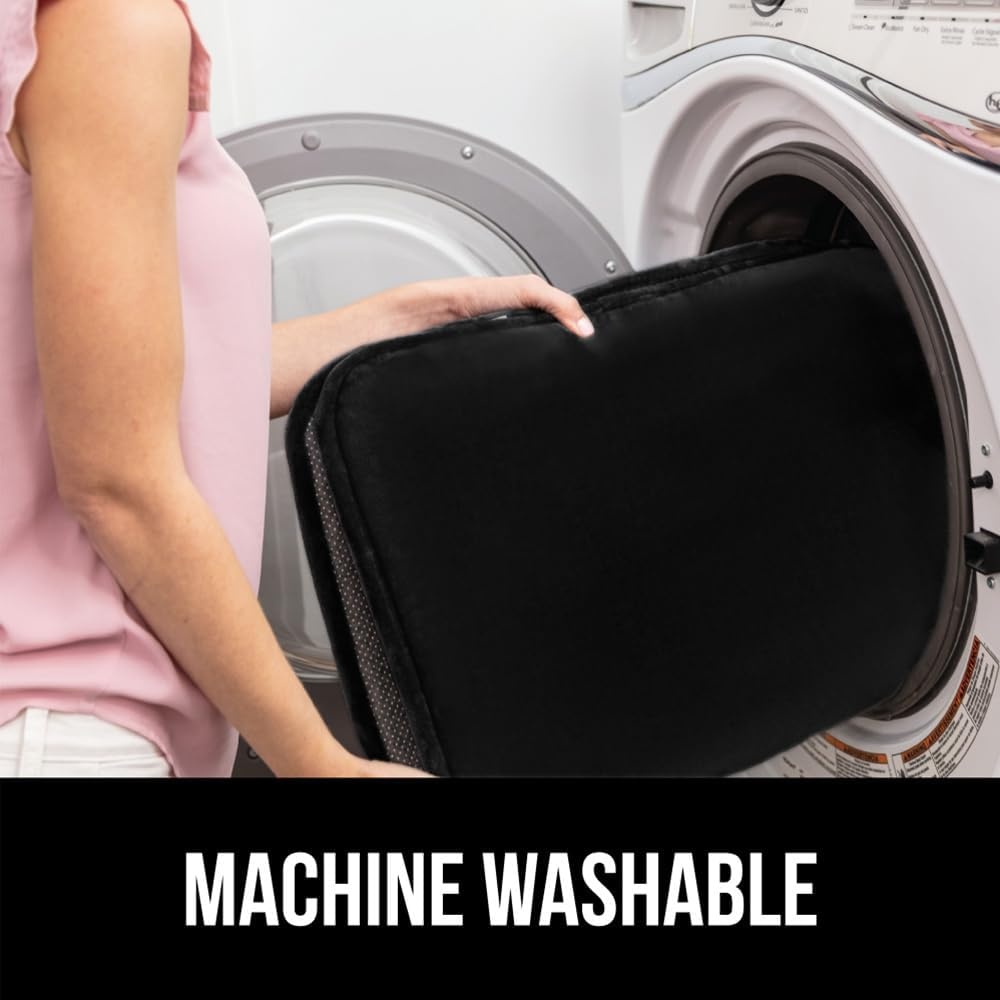 image:imageGORILLA GRIP Thick Memory Foam Toilet Rug for Bathroom U Shaped Washable Soft Absorbent Velvet Topside Floor Mats Machine Wash Cushioned Luxury Rugs for Bath Room 225x195 Graphite GrayBlack