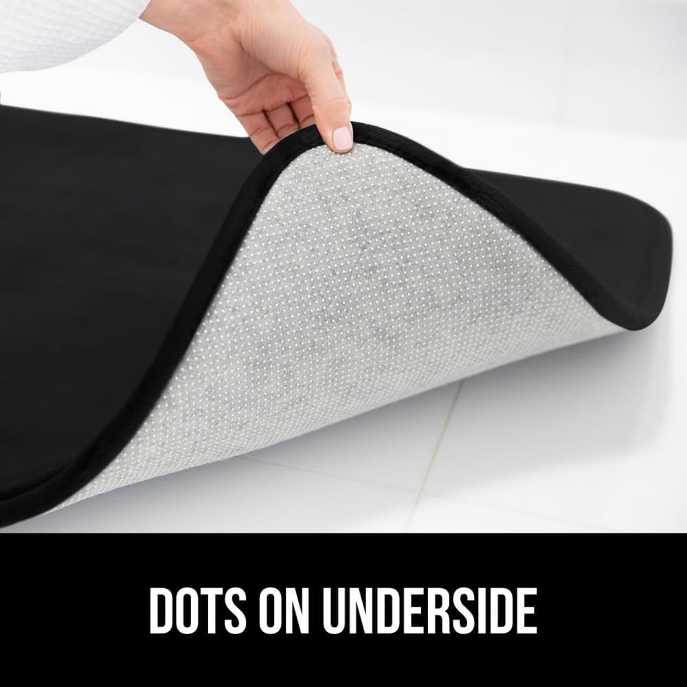 image:imageGORILLA GRIP Thick Memory Foam Toilet Rug for Bathroom U Shaped Washable Soft Absorbent Velvet Topside Floor Mats Machine Wash Cushioned Luxury Rugs for Bath Room 225x195 Graphite GrayBlack